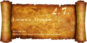 Lorencz Tivadar névjegykártya